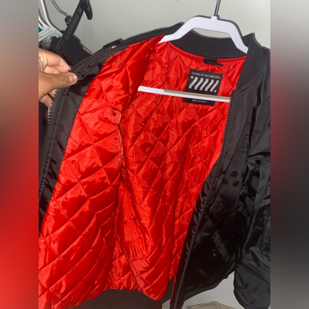 Fabric of The Universe|| XB-03 Stealth Black Bomber Jacket